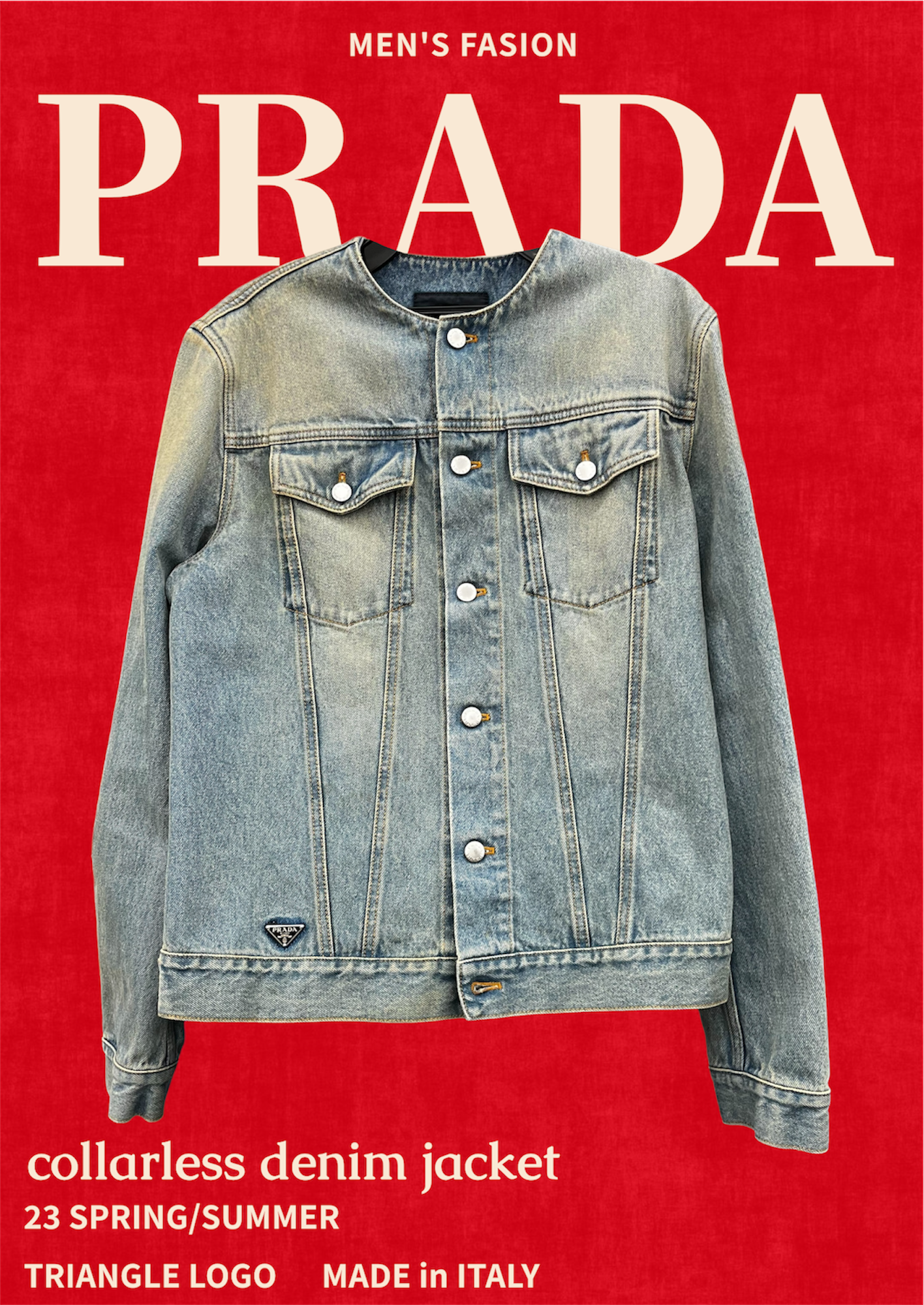 近江八幡店】PRADA ノーカラーウォッシュドデニムジャケット🥼 23SS